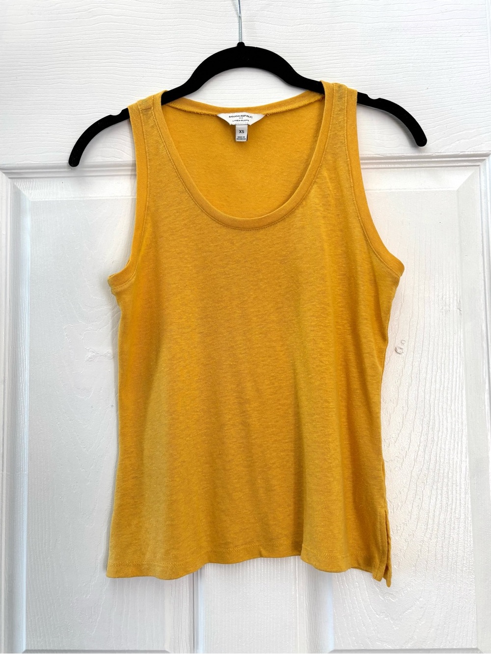 Yellow Golden Jersey Linen Blend Tank Top XS